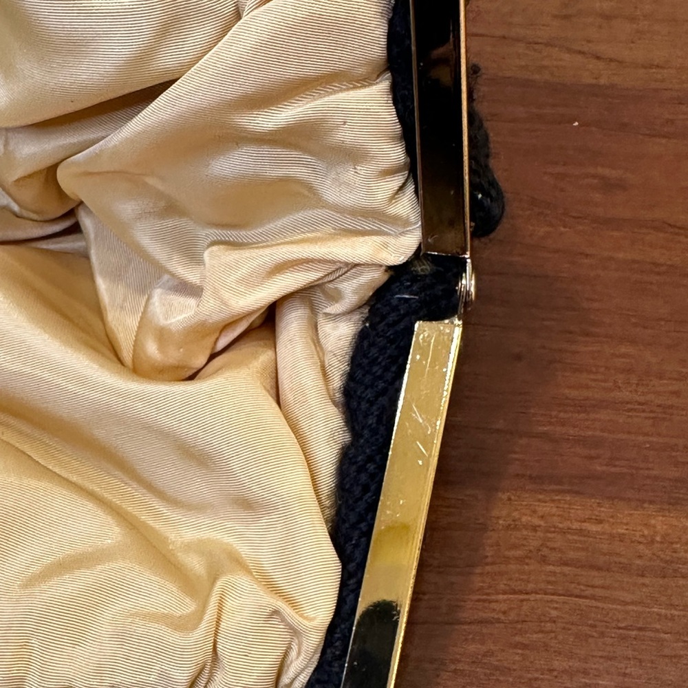 🌟HP🌟VTG 1960s Handmade Bright Floral & Navy Needlepoint Tapestry Handbag - Picture 8 of 14